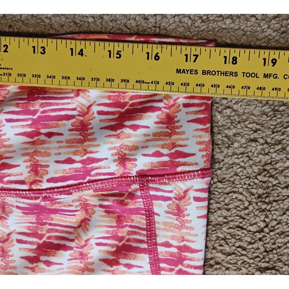 Vineyard Vines Performance Leggings Womens XL Pink/Orange Print Back Zip Pocket - Picture 6 of 9